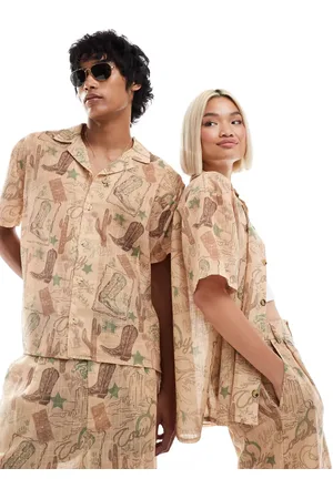 Reclaimed Camisa unisex con estampado de rodeo de