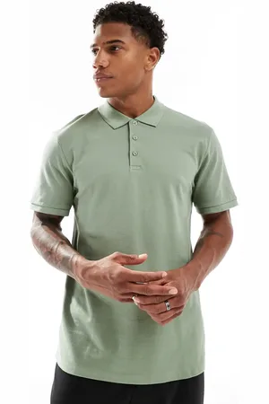 ASOS Polo verde medio de piqué de