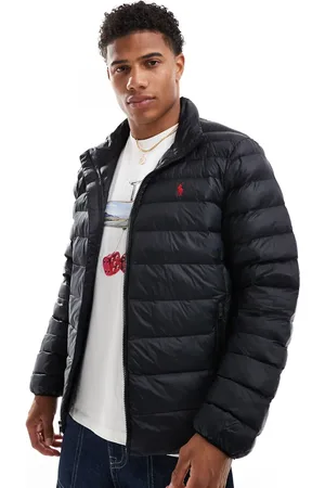 Ralph Lauren Chaqueta de plumas negra ligera con logo Icon Terra de