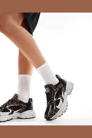 Steve Madden Zapatillas deportivas con suela gruesa y estampado de leopardo Plaja de -Negro