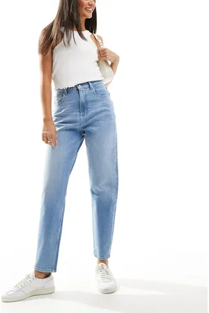 Tommy Hilfiger Vaqueros mom de talle muy alto con lavado claro de -Azul
