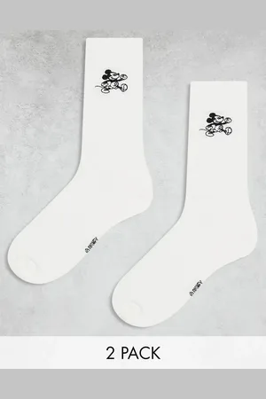 ASOS Pack de 2 pares de calcetines con bordados de Mickey Mouse de Disney de