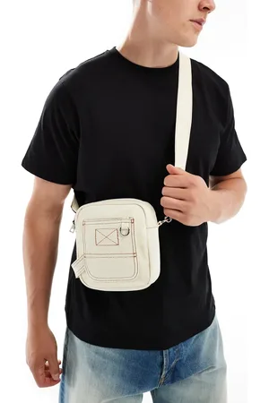 ASOS Bandolera color de estilo worker con detalle de pespuntes de denim de -Blanco