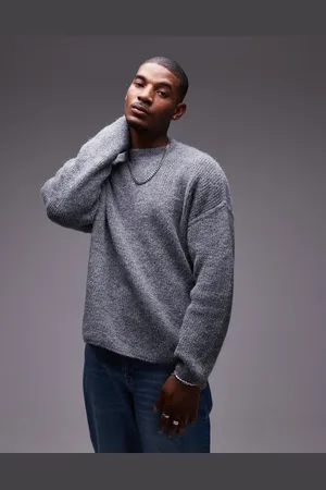 Topman Cárdigan azul marino holgado con acabado cepillado de