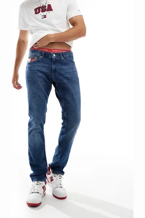 Tommy Hilfiger Vaqueros de corte slim con lavado medio y detalle de banderas Scanton de -Azul