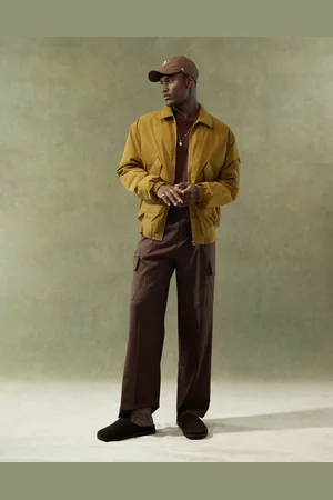ASOS Chaqueta bomber color mostaza extragrande con bolsillos MA1 de -Dorado