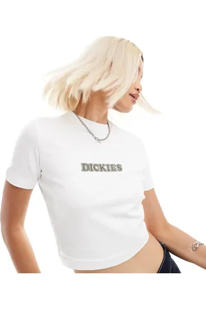 Dickies Camiseta blanca con diseño encogido y logo estampado en la parte central del pecho Choteau de