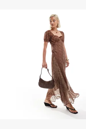 Reclaimed Vestido de tarde con estampado animal variado de -Multicolor