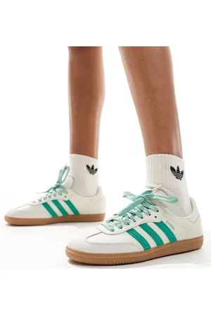 adidas Zapatillas de deporte hueso y verdes Samba de