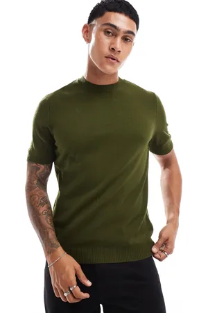 ASOS Camiseta con cuello redondo de punto de (parte de un conjunto)-Verde