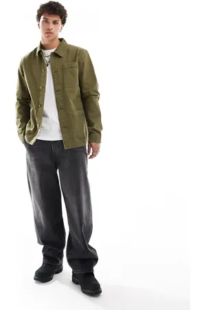 Timberland Chaqueta oliva estilo worker de lona lavada de -Marrón