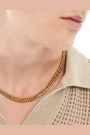 ASOS Collar de cadena barbada de acero inoxidable resistente al agua de
