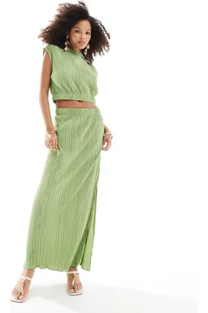 VERO MODA Falda larga medio plisada con abertura de (parte de un conjunto)