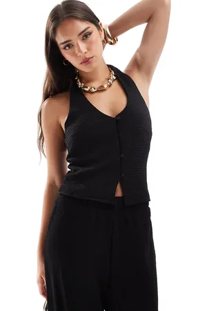 VERO MODA Top con cuello halter de punto texturizado de (parte de un conjunto)