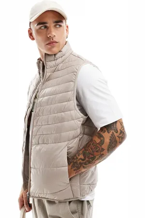 JACK & JONES Chaleco blanco hueso acolchado plegable de