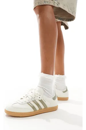 adidas Zapatillas de deporte blanco hueso y doradas Samba de