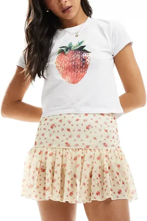 Miss Selfridge Minifalda con estampado de y detalle de volante de -Multicolor