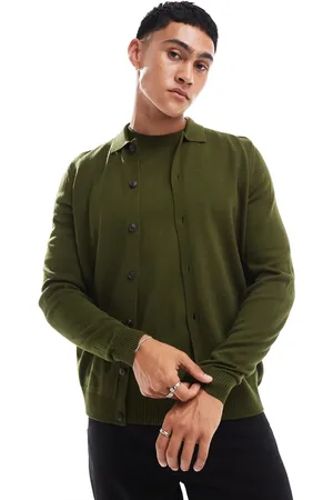 ASOS Polo abotonado de punto de (parte de un conjunto)-Verde