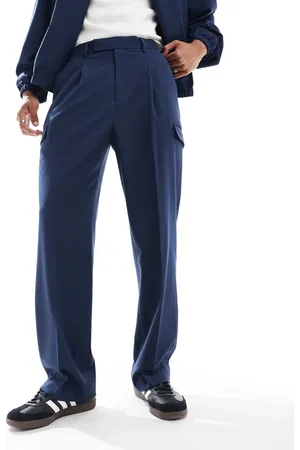 ASOS Pantalones de vestir cargo de pernera ancha con detalle de bolsillos de (parte de un conjunto)