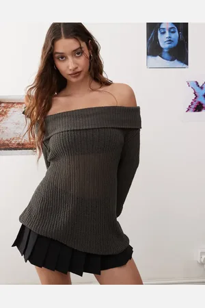 Weekday Jersey con escote Bardot de punto ligero Lori de