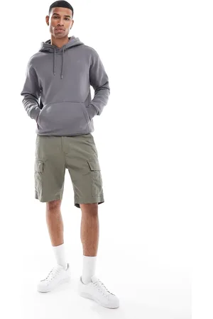 Hollister Sudadera gris medio holgada con capucha y logo de icono de