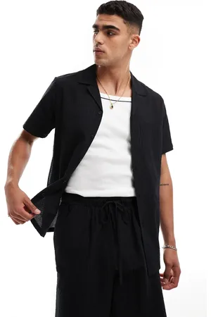 South Beach Camisa playera negra a rayas a tono de sirsaca de (parte de un conjunto)