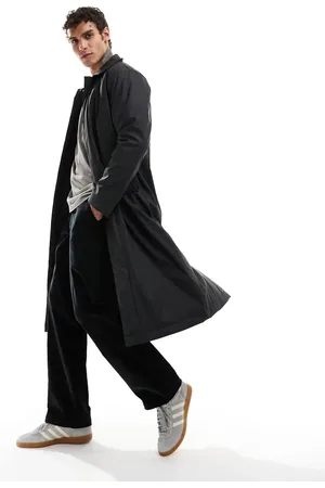 ASOS Gabardina negra con acabado engomado de