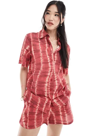 Rhythm Camisa playera rosa efecto tie dye de manga corta Sahara (parte de un conjunto)