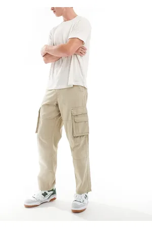 ASOS Pantalones cargo holgados de sarga gruesa de -Blanco