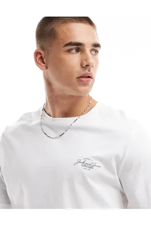 JACK & JONES Camiseta blanca con logo de texto de