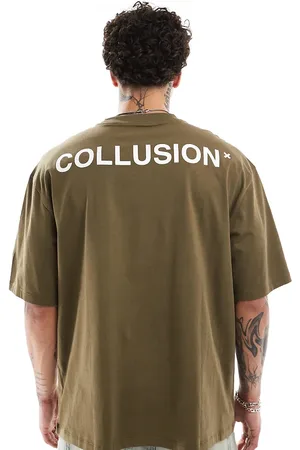 COLLUSION Camiseta con logo estampado de piqué de
