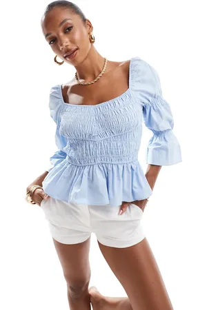 River Island Top fruncido de manga larga de