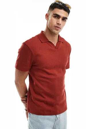 River Island Polo color óxido de corte estándar de -Rojo