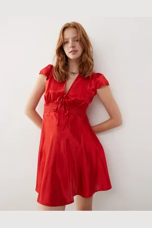 Reclaimed Vestido corto con lazada delantera de