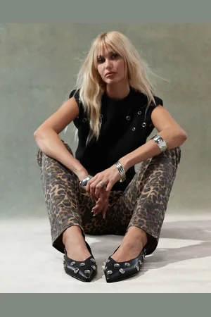 ASOS Bailarinas negras con abalorios Luck de -Negro