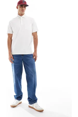 Ralph Lauren Polo color de corte clásico extragrande con bolsillo de mezcla de algodón y lino de -Blanco