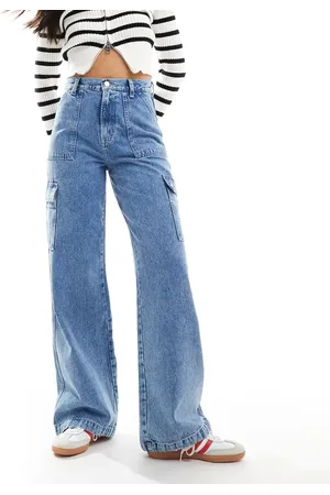 Tommy Hilfiger Vaqueros utilitarios de talle medio y corte ancho Claire de -Azul