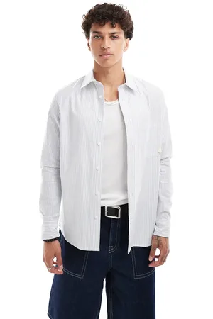 Calvin Klein Camisa azul claro a rayas de