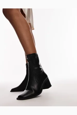 Topshop Botines negros con tacón de bloque Nicola de