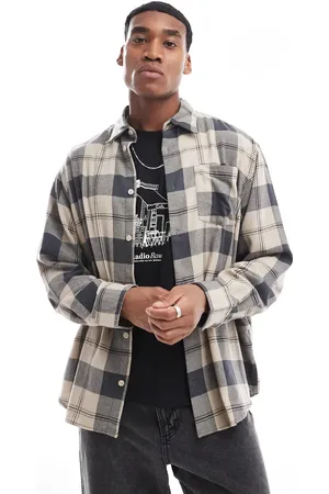 ADPT. Camisa beis extragrande de algodón cepillado de -Beis neutro