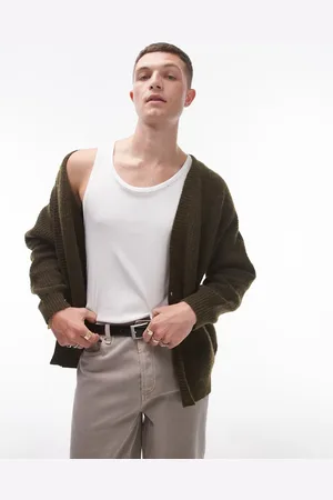 Topman Cárdigan holgado con acabado cepillado de -Verde
