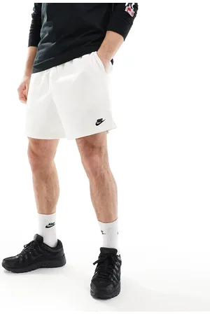 Nike Pantalones cortos blancos de felpa de rizo de Club-Amarillo