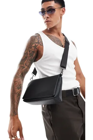 ASOS Bandolera negra de cuero sintético de