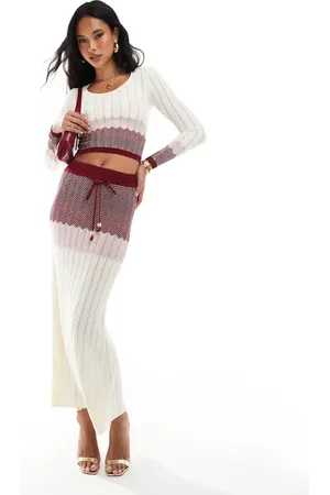 River Island Falda con patrón de chevrón de punto de (parte de un conjunto)