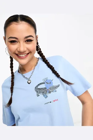 Lacoste Camiseta claro con logo de x Bridgerton