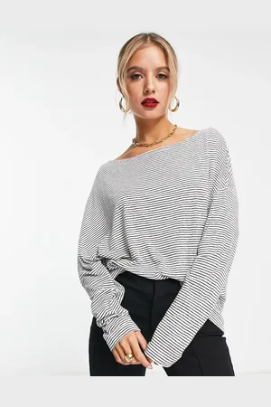 AllSaints Top a rayas negras de manga larga Rita de -Negro