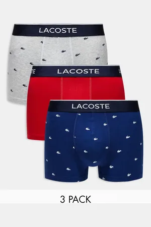Lacoste Pack de 3 calzoncillos grises con logo de