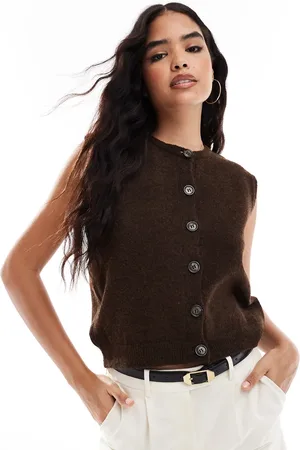 VERO MODA Chaleco melange abotonado de