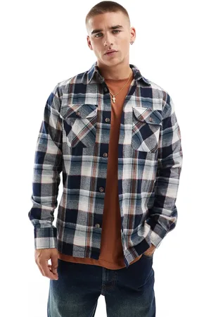 JACK & JONES Sobrecamisa a cuadros de franela de