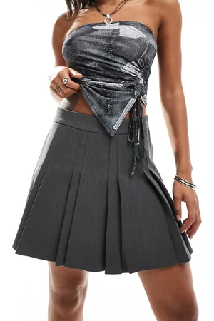 Urban Revivo Minifalda gris estilo kilt plisada de